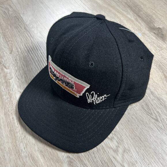 Vintage San Antonio Spurs David Robinson Hat NEW Snapback NBA AJD Black Wool Cap - Picture 6 of 7
